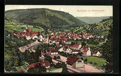 AK Alpirsbach / Schwarzw, Ortsansicht aus der Vogelschau