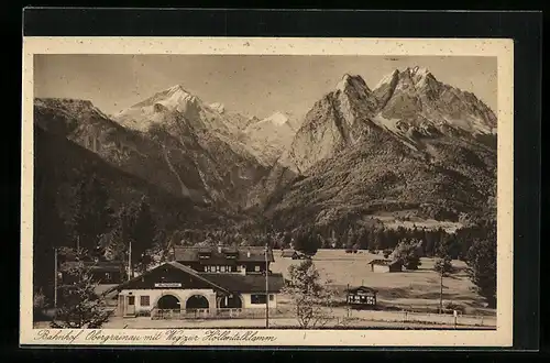 AK Obergrainau, Bahnhof mit Weg zur Höllentalklamm