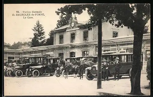 AK Bagnoles-de-l`Orne, Automobiles avant la Gare