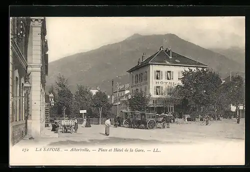 AK Albertville, Place et Hotel de la Gare