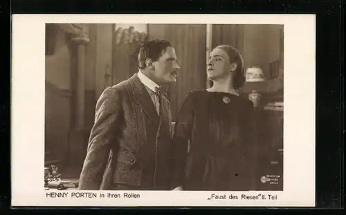 AK Schauspielerin Henny Porten in einer Filmszene aus Faust des Riesen, II. Teil