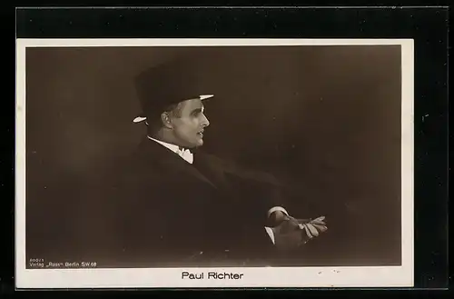 AK Schauspieler Paul Richter mit Zylinder