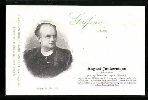 AK Schauspieler August Junkermann Porträt