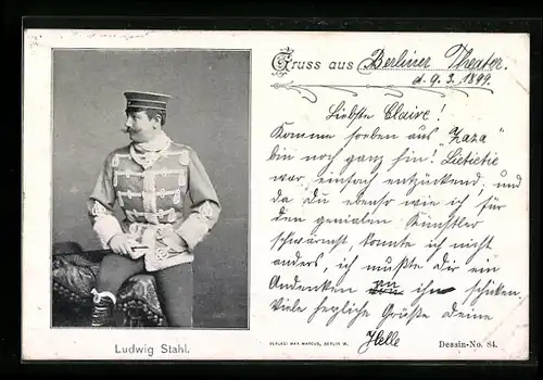 AK Schauspieler Ludwig Stahl in Uniform