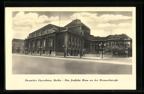 AK Berlin, Deutsches Opernhaus, Bismarckstrasse