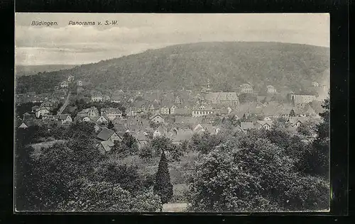 AK Büdingen, Panorama der Stadt von Südwesten aus