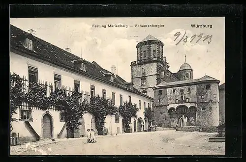 AK Würzburg, Festung Marienberg, am Scheerenbergtor