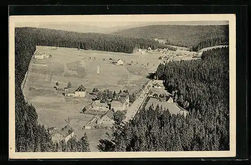 AK Steinbach, Original Fliegeraufnahme mit Wald