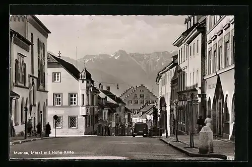 AK Murnau, Markt mit Hohe Kiste