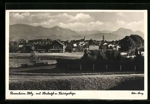 AK Rosenheim, Ortsansicht mit Kaisergebirge