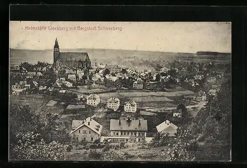 AK Schneeberg, Gesamtansicht mit Gleesberg