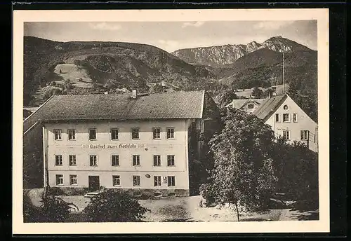 AK Bergen, Gasthof Zum Hochfelln, Alpenpanorama