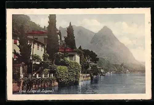 AK Oria, Häuserpartie am Lago di Lugano