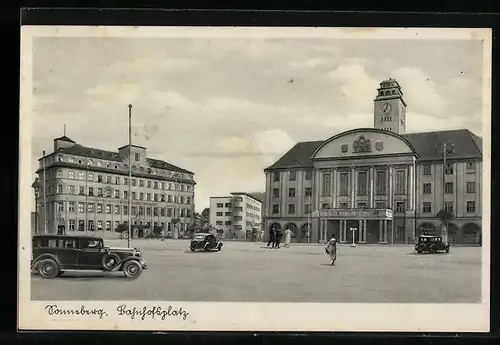 AK Sonneberg, Bahnhofsplatz mit Ortskrankenkasse