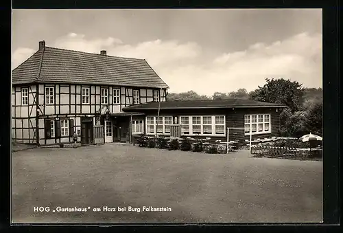 AK Falkenstein /Harz, HOG Gartenhaus bei Burg Falkenstein