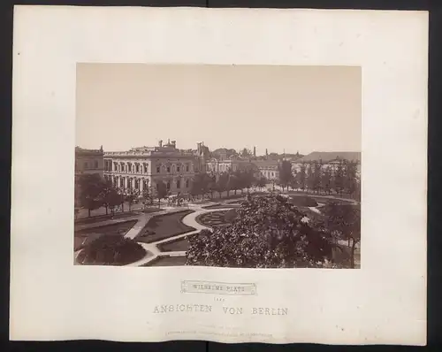 Fotografie PGH, Berlin, Ansicht Berlin, Blick auf den Wilhelmsplatz um 1880, Strassenbauerbeiter