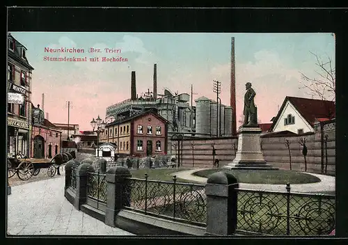 AK Neunkirchen, Stummdenkmal mit Hochöfen