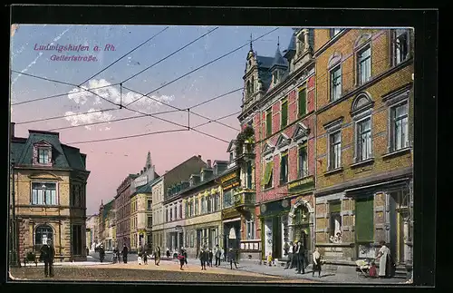 AK Ludwigshafen a. Rh., Gellertstrasse mit Schlosserei