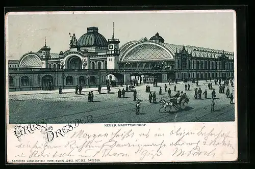 Lithographie Dresden, Neuer Hauptbahnhof