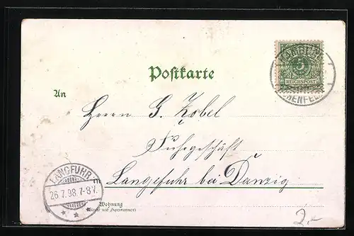 Lithographie Hamburg-Neustadt, Uferpartie, Alter Jungfernstieg, Vierländerinnen