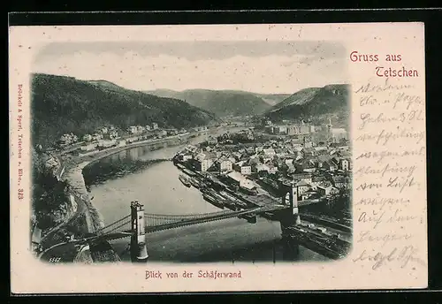 AK Tetschen, Blick von der Schäferwand