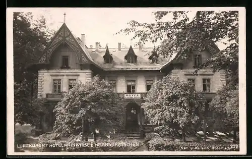 AK Herrnskretschen / Hrensko, Hotel Rainwiese