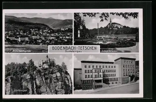AK Bodenbach-Tetschen /Sudetengau, Bürgermeisteramt, Schloss Tetschen, Schäferwand