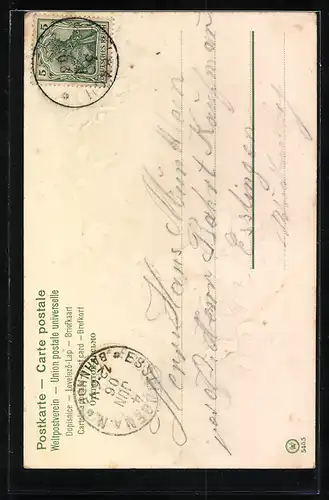 AK Liebespaar zu Pfingsten