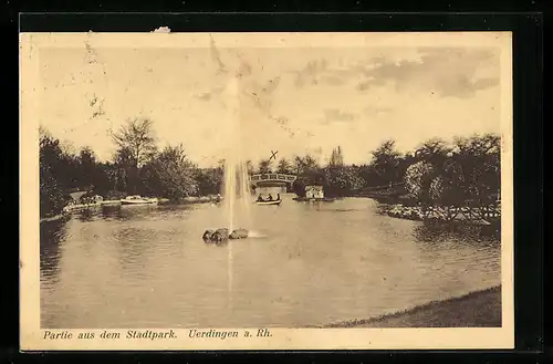 AK Uerdingen a. Rh., Partie aus dem Stadtpark