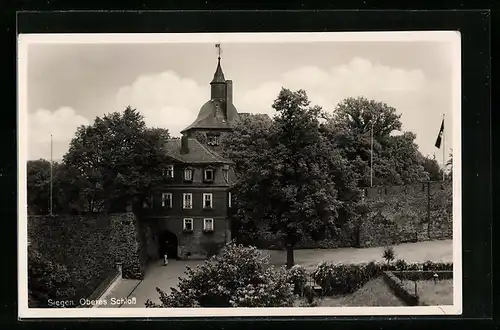 AK Siegen, Oberes Schloss aus der Vogelschau