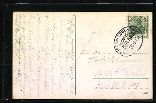 AK Dresden, Zwingerteich mit Booten