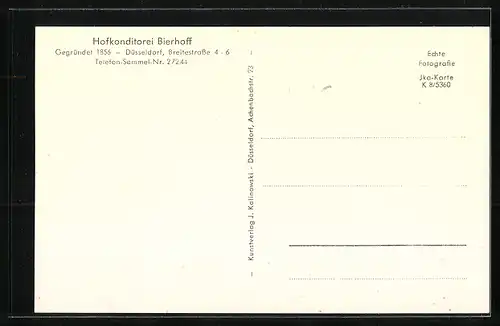 AK Düsseldorf, Hofkonditorei Bierhoff, Breitestrasse 4 - 6, Obere Halle m. Kamin