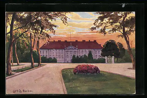 Künstler-AK Berlin-Tiergarten, Schloss Bellevue