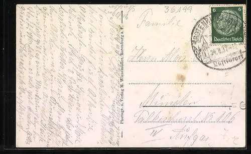 AK Rotenburg a. F., Aussichtsturm auf dem Alheimer mit Kriegergedächtnisstätte