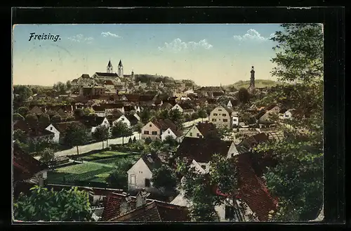 AK Freising, Ortsansicht mit Kirchtürmen