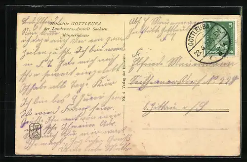 AK Gottleuba, Heilstätte der Landesvers.-Anstalt Sachsen, Männerhäuser