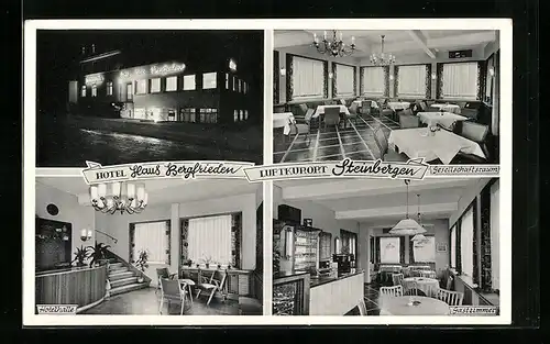 AK Steinbergen, Hotel Haus Bergfrieden, Gastzimmer, Gesellschaftsraum