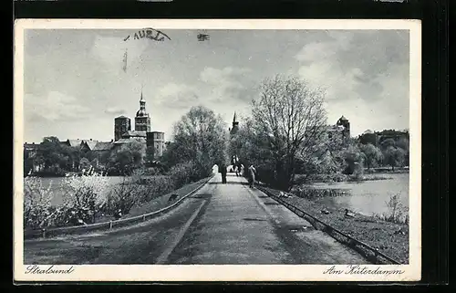 AK Stralsund, Am Küterdamm mit Kirche