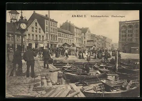 AK Kiel, Schuhmachtertor in der Altstadt, Fischerleger