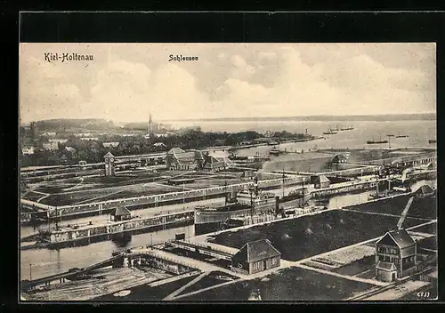 AK Kiel-Holtenau, Fliegeraufnahme von Schleusen