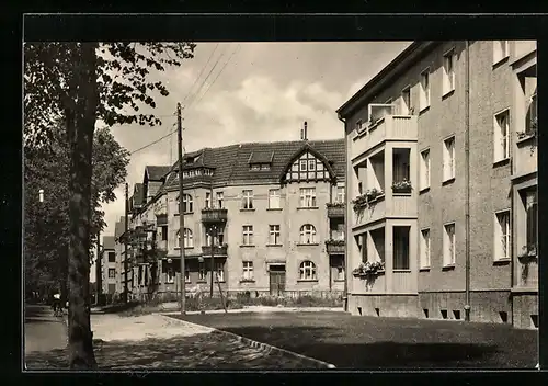 AK Angermünde, Prenzlauer Strasse mit Blick auf Eckhaus