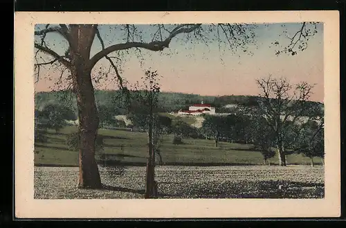 AK Langensteinbach, Erholungsheim Bethanien in der Dämmerung