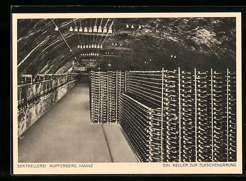 AK Mainz, Sektkellerei Kupferberg, Keller zur Flaschengärung