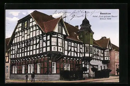AK Beeskow, Hotel Zum grünen Baum
