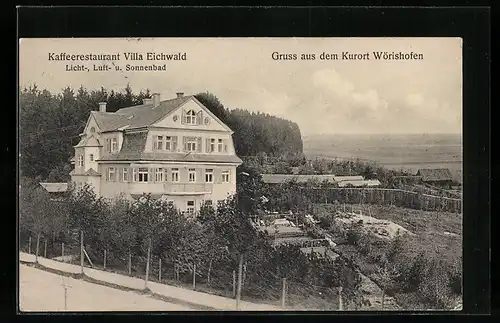 AK Bad Wörishofen, Blick auf das Kaffeerestaurant Villa Eichwald