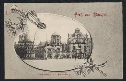 AK München, Künstlerhaus und Synagoge