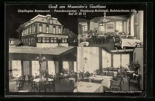 AK Hamburg-Rahlstedt, Hameister`s Gasthaus in der Rahlstedterstr. 189