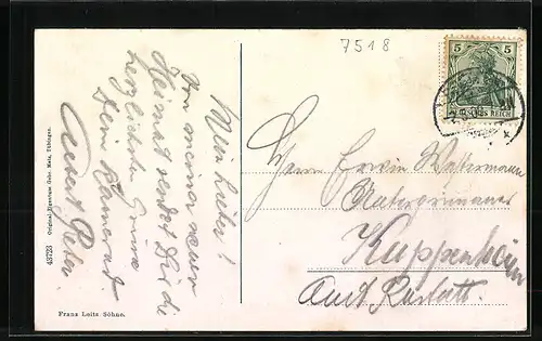 AK Bretten, Pforzheimerstrasse mit Haus Franz Strasser