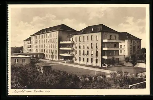 AK Heidelberg, Chirurgische Universitäts-Klinik, Ansicht vom Garten aus