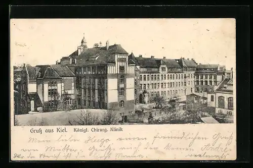 AK Kiel, Königl. Chirurg. Klinik aus der Vogelschau